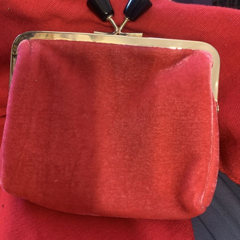Miu Miu red velvet snap coin purse new condition With Mui Mui Mini Muitine - Picture 5 of 15